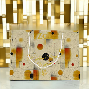 Warme goldene Berührung Abstrakte geometrische Ges Große Geschenktüte