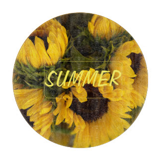Warme goldene Sonnenblume Custom Schneidebrett