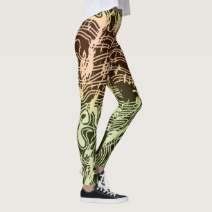 Warme Gradient-Topografische Höhenlinienkarte Leggings