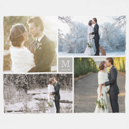 Warme graue moderne Foto-Collagen-Hochzeit des Fleecedecke