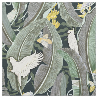 Warme grüne Banana Leaf Oasis Stoff