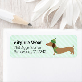 Warme Grüne Dackel Weihnachtskarten-Adressetikette