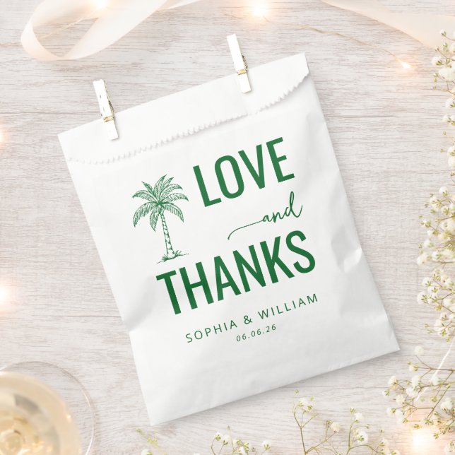 Warme grüne Palme Geschenktütchen (Ausgeschnitten)
