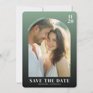 Warme Grüne Romantische Foto Save The Date