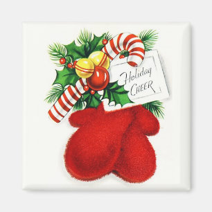 Warme Handschuhe & Weihnachtsstimmung Vintage-Magn Magnet