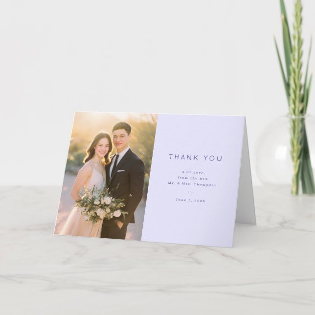 Warme Hellblaue Minimalistische Fotografie Dankeskarte (Vorderseite)