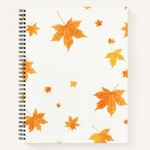 Warme Herbstblätter Aquarell Ahorn und Eiche Notizbuch