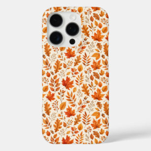 Warme Herbstblätter Nahtloses Muster iPhone 16 Pro Hülle