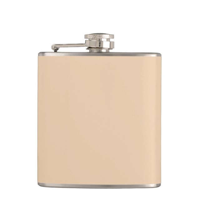 Warme Herbstblonde, solide Farbe, cremig beige Flachmann (Vorderseite)