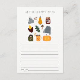 Warme Herbstempfehlung für Mama Baby Dusche Begleitkarte