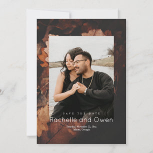 Warme Herbstfarben Foto Hochzeitsstichtag speicher Save The Date