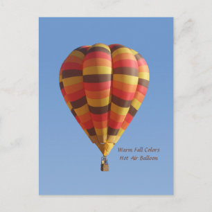 Warme Herbstfarben Heißluftballon Postkarte