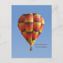 Warme Herbstfarben Heißluftballon Postkarte