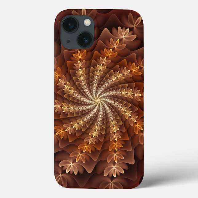 Warme Herbstfarben, moderne Abstrakte Fraktal Kuns Case-Mate iPhone Hülle (Rückseite)