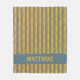 Warme Herbstfarben Retro Lacrosse Sticks und Strei Fleecedecke