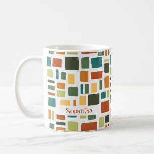 Warme Herbstfarben Wonky Squares & Rectangle Kaffeetasse