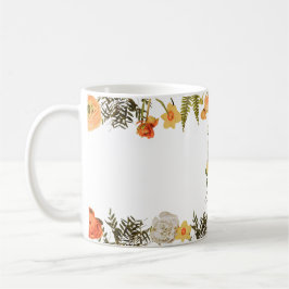 Warme Herbstflormonogramm "E" Erste Tasse