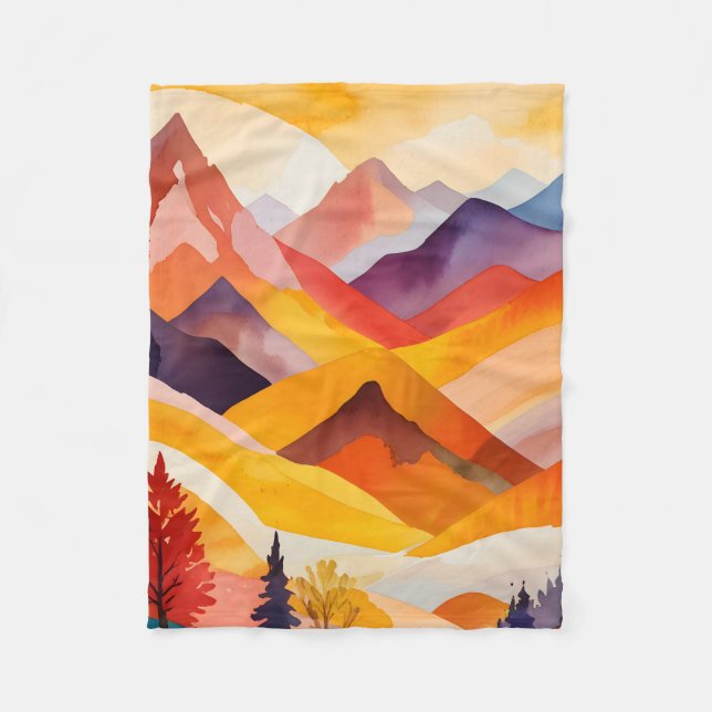Warme Herbstgebirge Fleecedecke (Vorderseite)