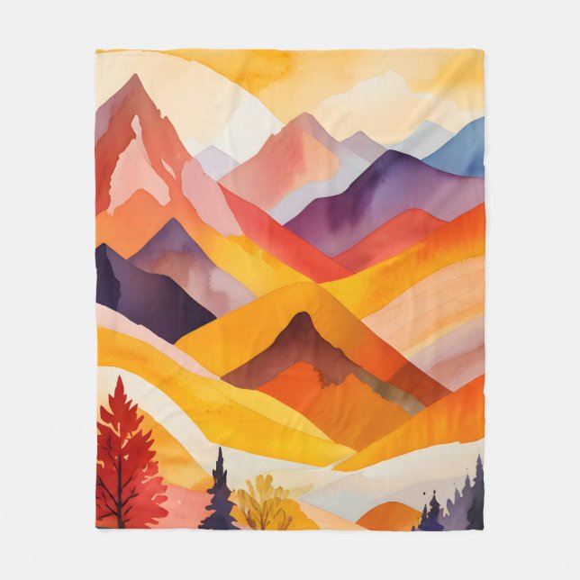 Warme Herbstgebirge Fleecedecke (Vorderseite)
