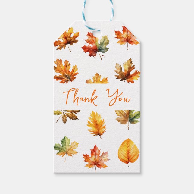Warme Herbstlaub Vielen Dank Geschenkanhänger (Vorderseite)