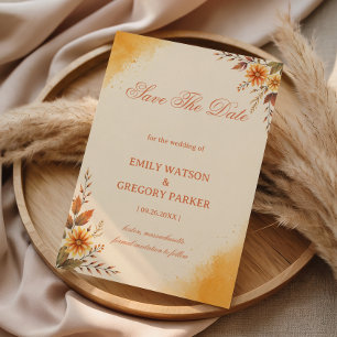 Warme herbstliche florale Eleganz Save The Date