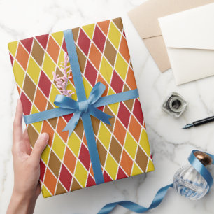 Warme herbstliche geometrische Harlekin Geschenkpapier