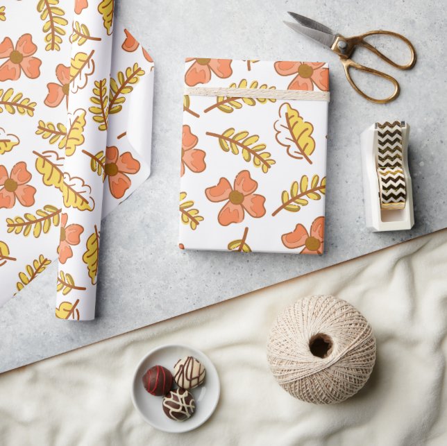 Warme Herbstuntergänge mit Blume Geschenkpapier (Kunsthandwerk)
