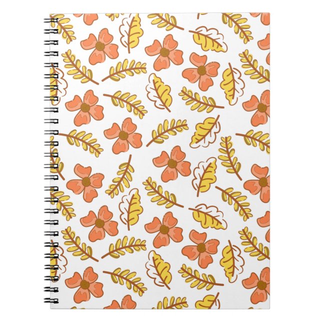 Warme Herbstuntergänge mit Blume Notizblock (Vorderseite)