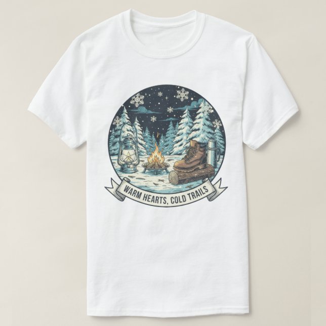Warme Herz - Kalte Wanderwege Wintergarten T-Shirt (Design vorne)