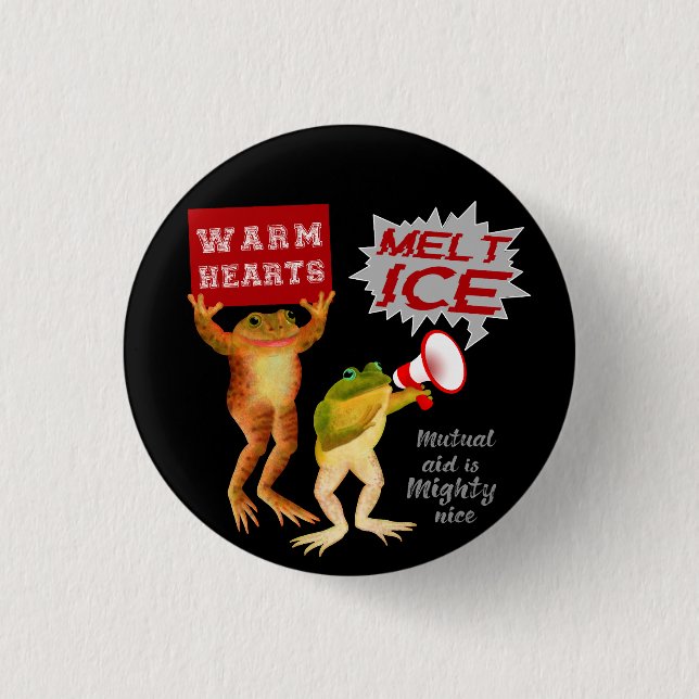 Warme Herzen schmelzen Eis Button (Vorderseite)