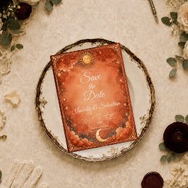 Warme Himmelhochzeit von Sonne und Mond Save The Date