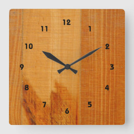 Warme Holzplatten Quadratische Wanduhr