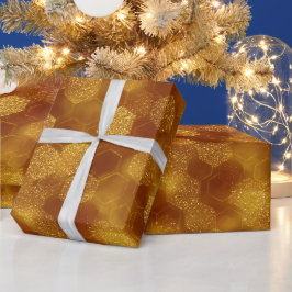 Warme Honig-Gold-Glow-Creme Glitter-Muster Geschenkpapier
