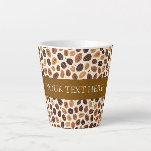 Warme Kaffeebohnen-Rösttöne Nahtloses Muster Milchtasse