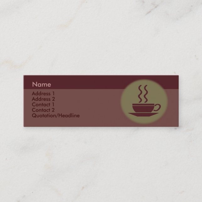 Warme Kaffeekarte Mini Visitenkarte (Vorderseite)