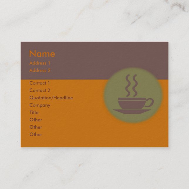 Warme Kaffeekarte Visitenkarte (Vorderseite)