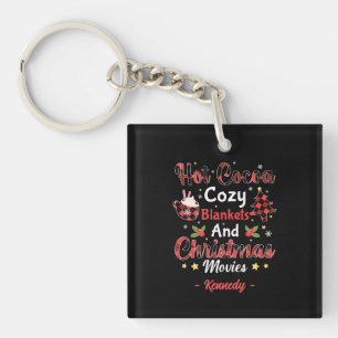 Warme Kakao, gemütliche Decken und Weihnachtsmotiv Schlüsselanhänger