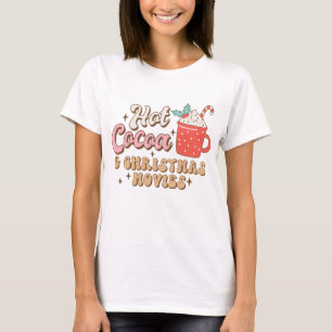 Warme Kakao und Weihnachtsfilme Retro T-Shirt