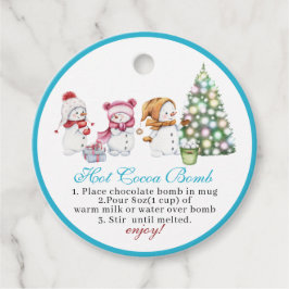 Warme Kakaombombe Süßigkeiten und Baby draußen kal Geschenkanhänger