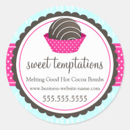 Warme Kakaoschokoladenbomben Runder Aufkleber