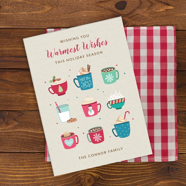 Warme Kakaowärme wünscht Non-Foto-Ferienkarte Einladung (Von Creator hochgeladen)