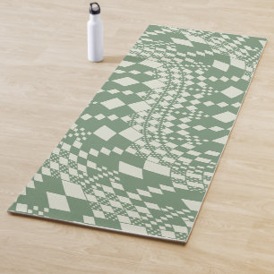 Warme Karos in Grün Yogamatte