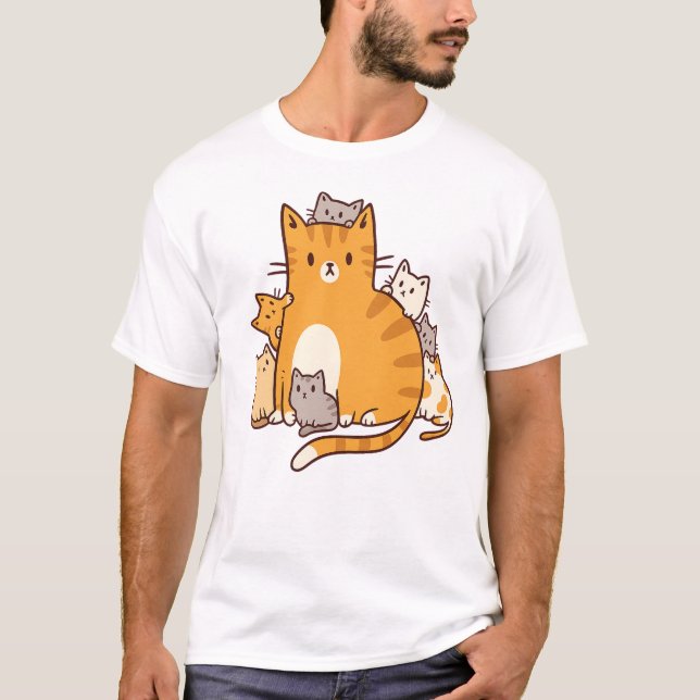 Warme Katzen T-Shirt (Vorderseite)