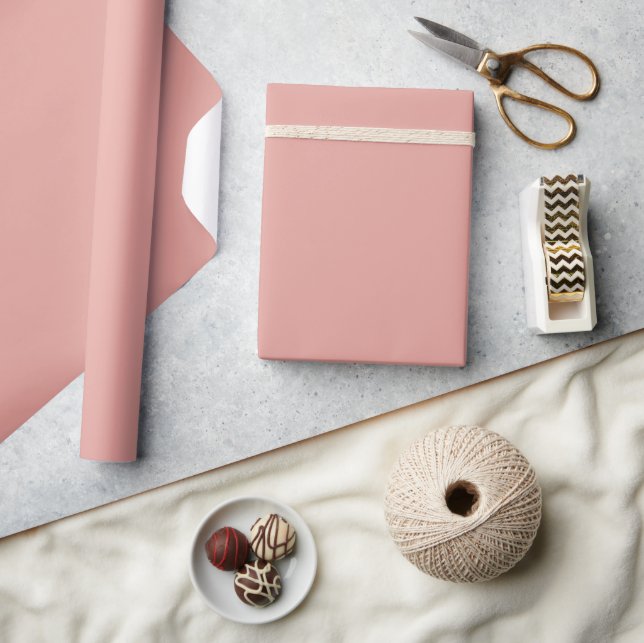 Warme Korallenrose Vollton Geschenkpapier (Kunsthandwerk)