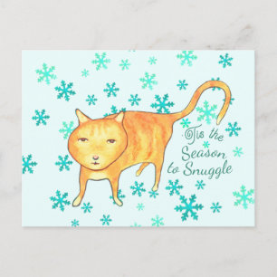 Warme Kuscheltiere & Winterwirbel Weihnachten Postkarte