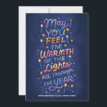 Warme Leuchten Feiertagskarte<br><div class="desc">Handgezeichnete und illustrierte Hanukkah-Karte mit herzlichen Wünschen.</div>