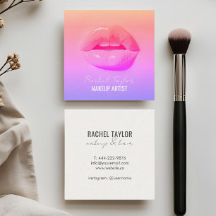 Warme Lippen   Coole Makeup-Visitenkarte Quadratische Visitenkarte