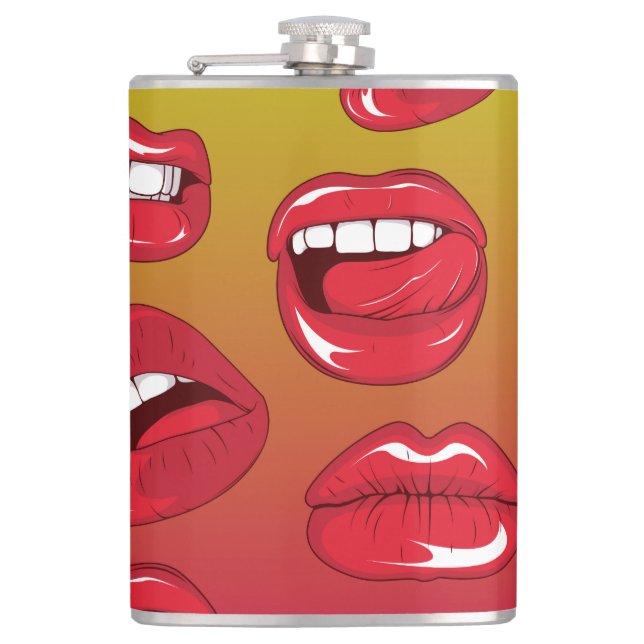 Warme Lippen Flachmann (Vorderseite)