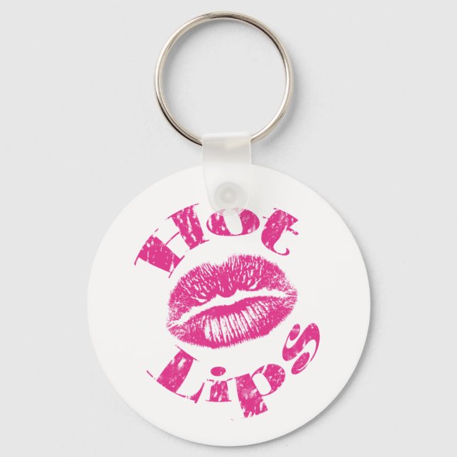 Warme Lippen! Rosa Lippen Schlüsselanhänger (Vorderseite)
