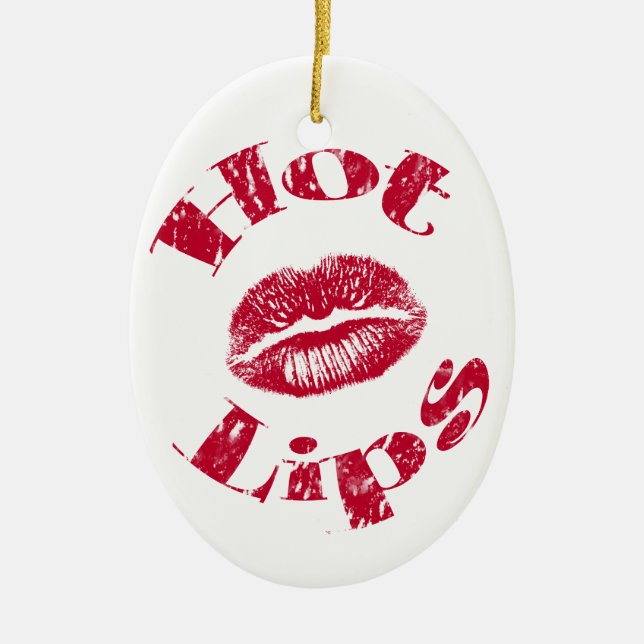 Warme Lippen, rote Lippen Keramikornament (Vorne)